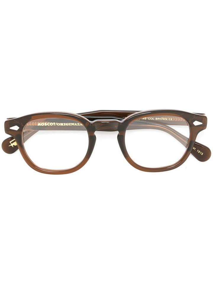 Moscot Lemtosh 46 Glasses, Brown, Acetate