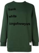 Ejxiii Frank White Print Sweatshirt, Men's, Size: Xs, Green, Cotton/polyester