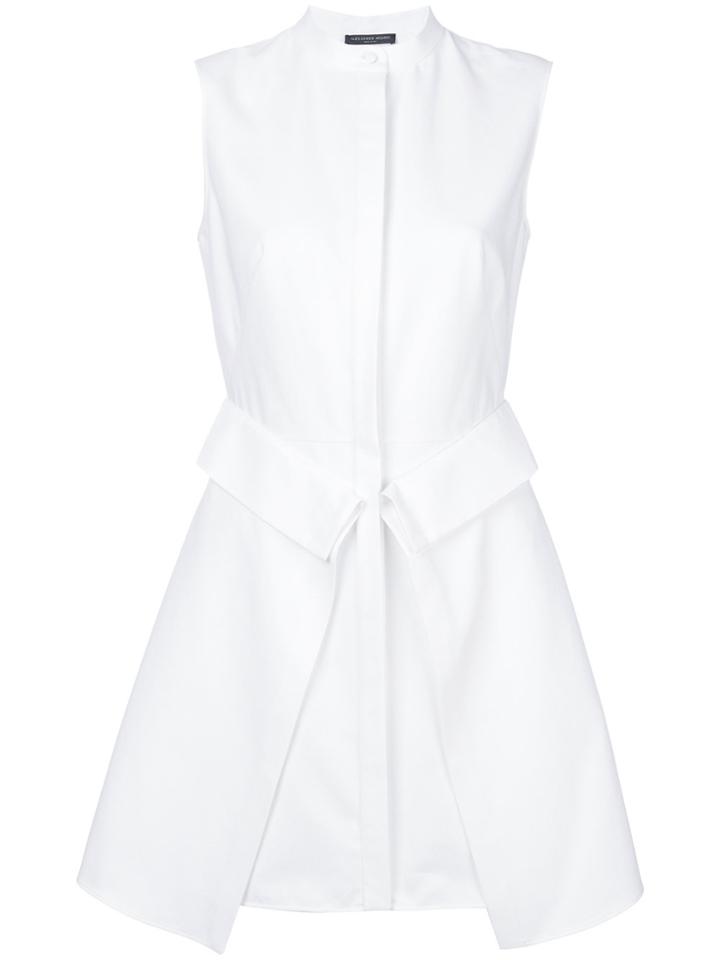 Alexander Mcqueen Folded Flap Detail Shirt Dress - White