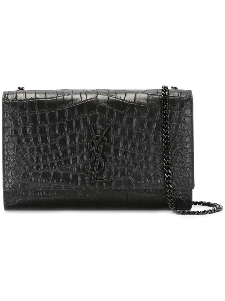 Saint Laurent Medium Monogram Kate Satchel Bag, Women's, Black, Calf Leather/metal (other)