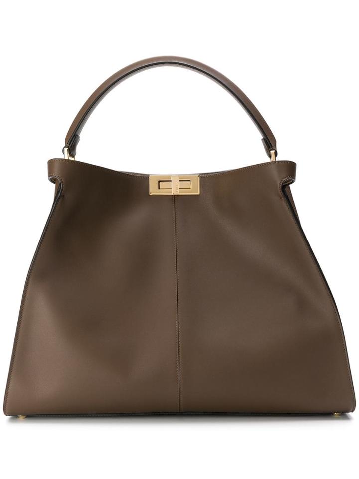 Fendi Peekaboo Tote - Brown