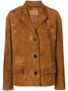 Prada Classic Leather Jacket - Brown