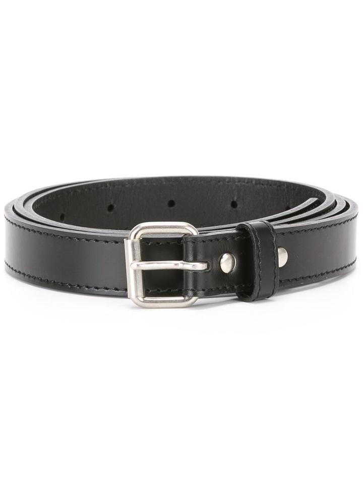 Comme Des Garçons Homme Plus Silver-tone Hardware Belt, Men's, Size: Medium, Black, Leather
