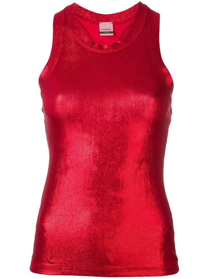 Pinko Metallic Top - Red