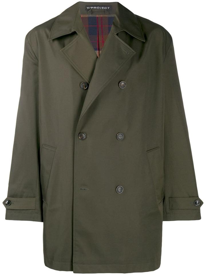 Y/project Double-breasted Trench Coat - Green