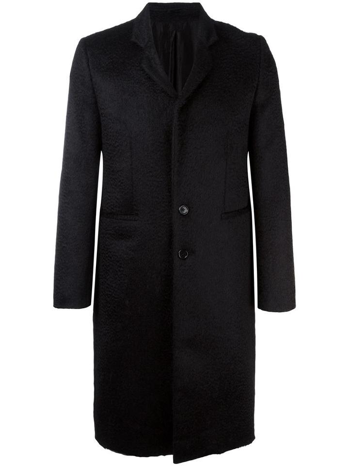 Ann Demeulemeester Single Breasted Coat, Men's, Size: Small, Black, Mohair/virgin Wool/nylon/cotton