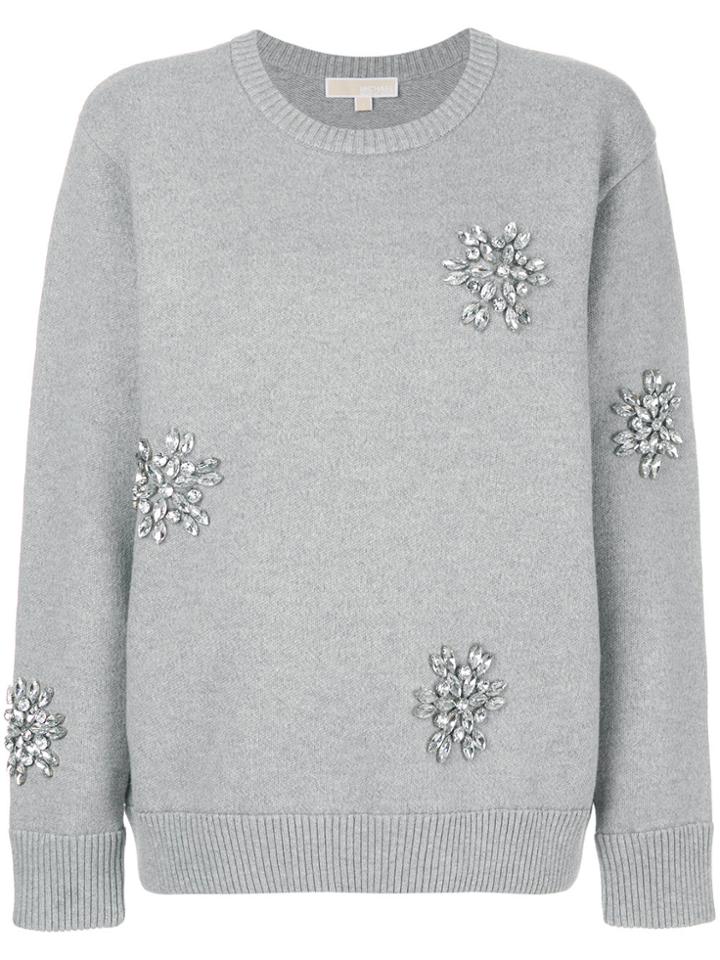 Michael Michael Kors Embellished Jumper - Grey