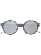 Thom Browne Eyewear Round Grey Tortoise Sunglasses