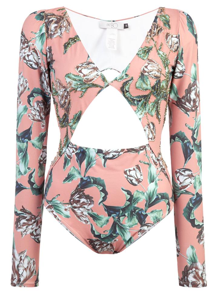 Patbo Botanical Print Rash Guard - Pink & Purple