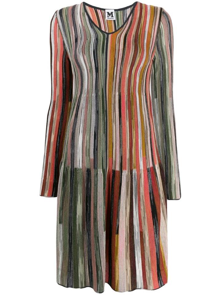 M Missoni Knitted Striped Dress - Black