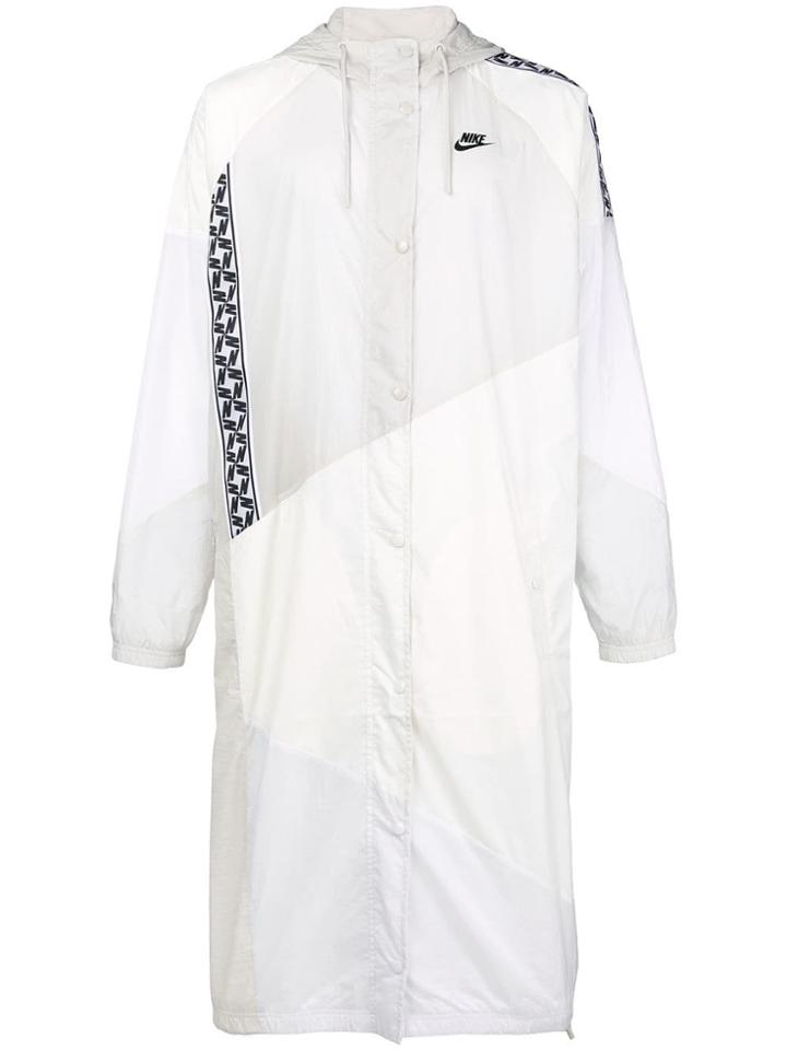 Nike Taped Woven Long Coat - White