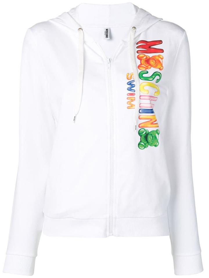 Moschino Gummy Logo Print Hoodie - White