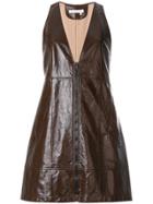 Chloé V Plunge Zip Mini Dress - Brown