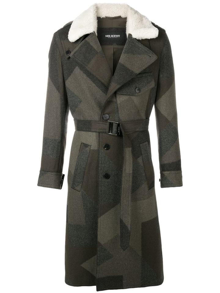 Neil Barrett Belted Single Breasted Coat - Green