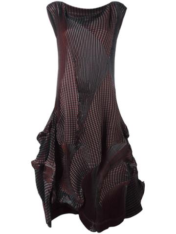 Issey Miyake Structured Skirt Dress, Women's, Size: 2, Red, Polyester/polyurethane/triacetate