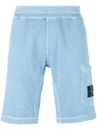 Stone Island Logo Patch Track Shorts, Men's, Size: Xl, Blue, Cotton