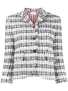 Thom Browne Cropped Detail Tweed Jacket - Grey