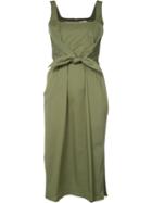 Altuzarra - Waist Knot Midi Dress - Women - Cotton/polyester/spandex/elastane/viscose - 38, Women's, Green, Cotton/polyester/spandex/elastane/viscose