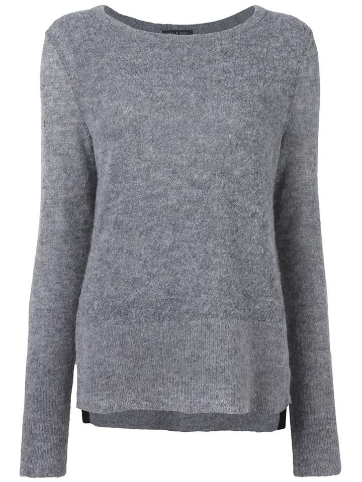 Rag & Bone Classic Pullover, Women's, Size: Small, Grey, Lamb Skin/alpaca/wool/nylon