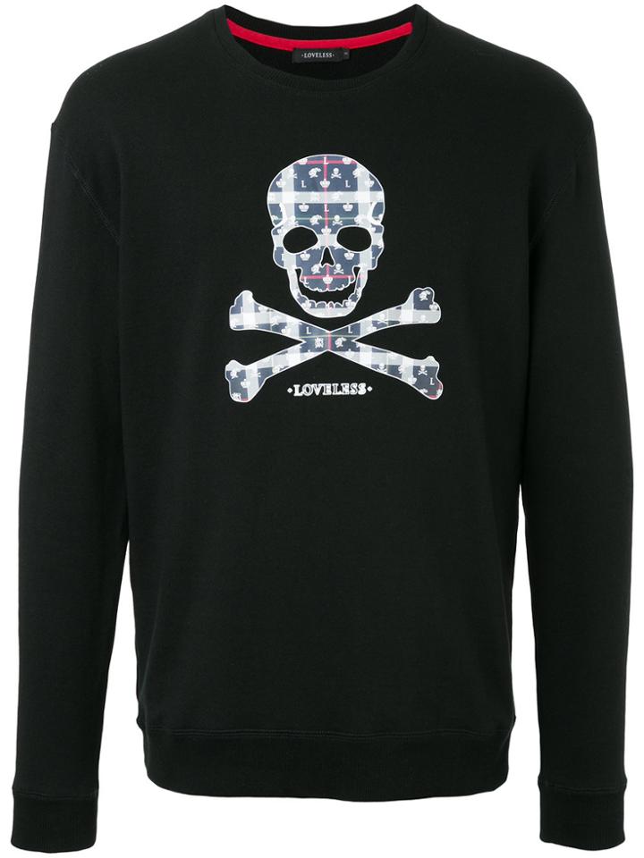 Loveless Skull Embroidered Sweater - Black