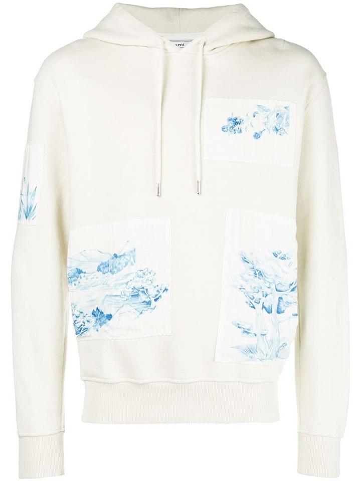 Ami Paris Hoodie With Patch - Neutrals