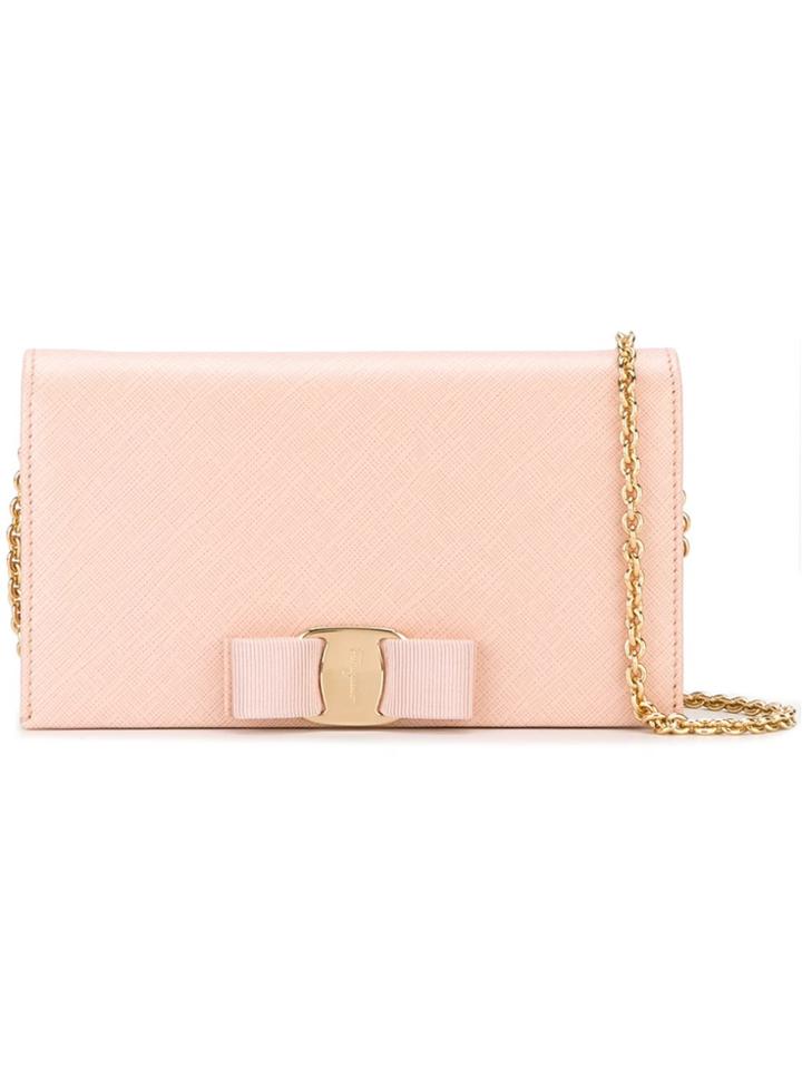 Salvatore Ferragamo Vara Bow Clutch - Pink & Purple