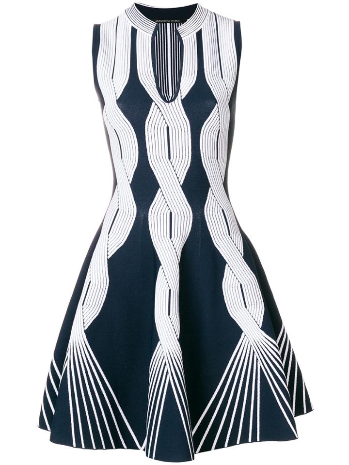 Antonino Valenti Flared Embroidered Dress - Blue