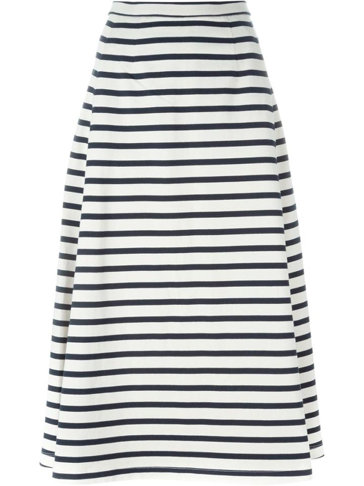 T By Alexander Wang Striped A-line Skirt - White