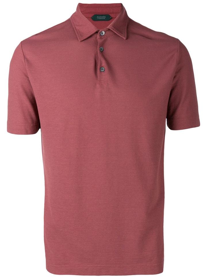 Zanone Short Sleeved Polo Shirt - Red