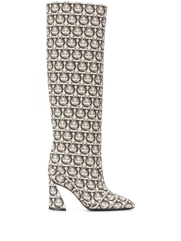 Salvatore Ferragamo Gancini Boots - Neutrals