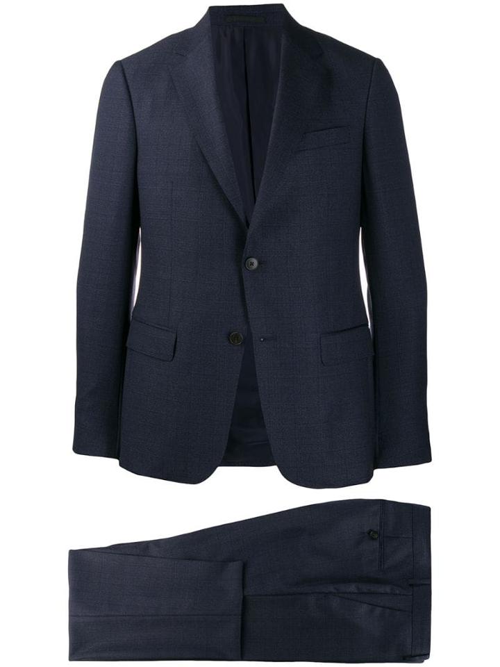 Z Zegna Check Pattern Formal Suit - Blue