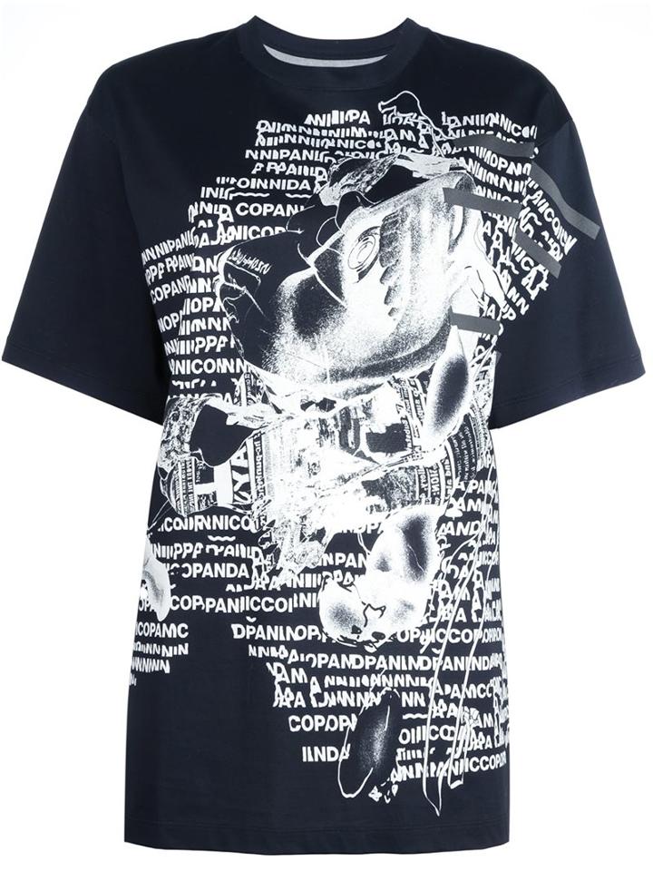 Nicopanda Graphic Print T-shirt, Women's, Size: Small, Black, Cotton