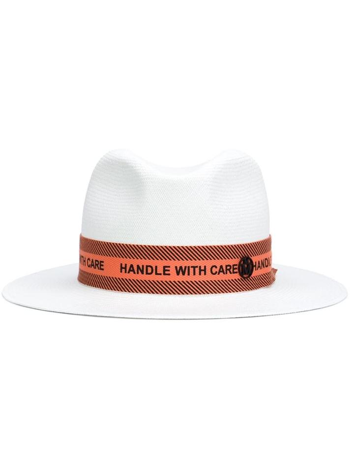Maison Michel 'henrietta' Hat, Women's, Size: Medium, White, Cotton/straw