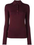 Joseph Longsleeved Polo Shirt, Women's, Size: Large, Pink/purple, Cotton/spandex/elastane/lyocell