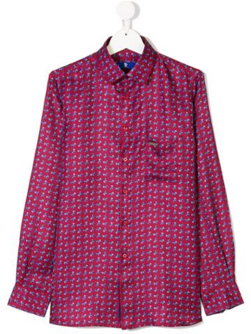 Stefano Ricci Kids Teen Aeroplane Motif Shirt - Red