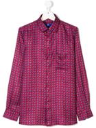 Stefano Ricci Kids Teen Aeroplane Motif Shirt - Red