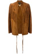 Manokhi Fringed Trim Jacket - Brown