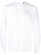 Curieux Collarless Button Down Shirt, Men's, Size: 15 1/2, White, Cotton