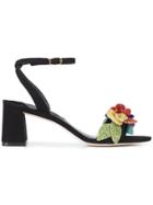 Sophia Webster Lilico Floral-appliquéd Sandals - Black