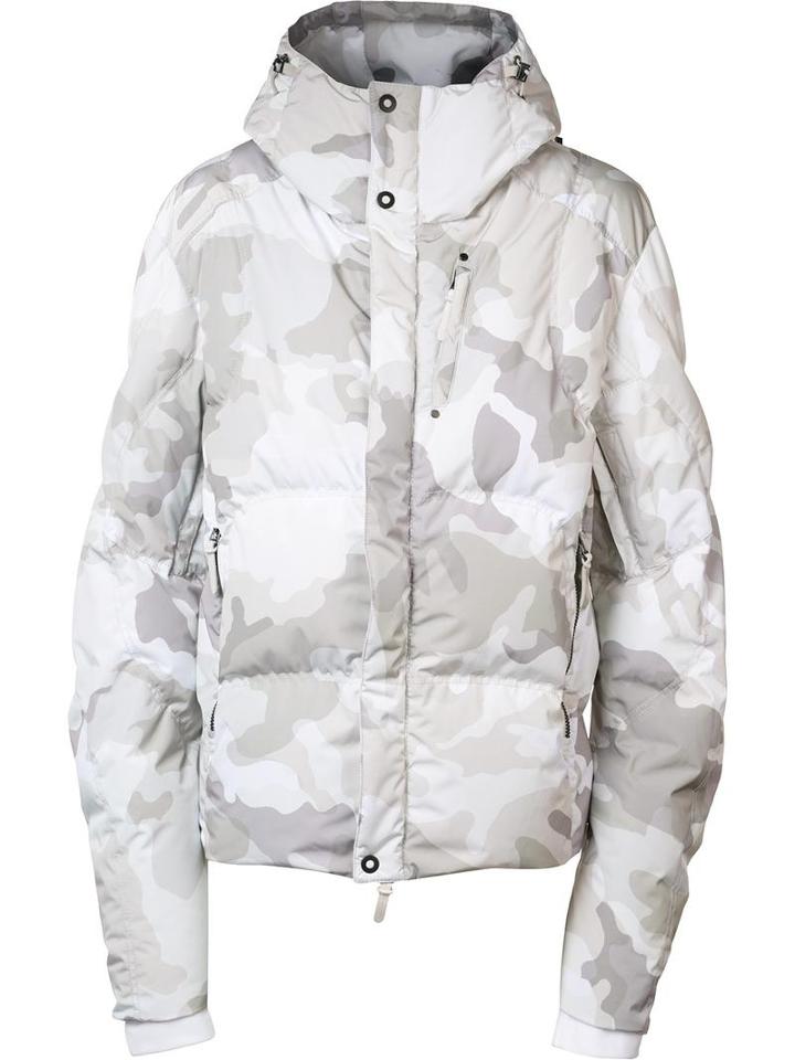 Kru Camouflage Hooded Jacket, Men's, Size: Xl, Grey, Polyester/feather Down