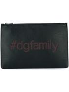 Dolce & Gabbana #dgfamily Patch Clutch, Men's, Black, Calf Leather