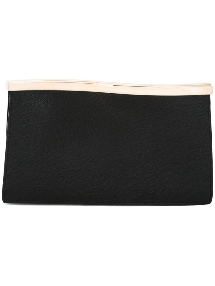 Valextra Wavy Clutch, Women's, Black