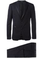 Tagliatore Contrast Trim Dinner Suit, Men's, Size: 54, Blue, Virgin Wool/spandex/elastane/cupro
