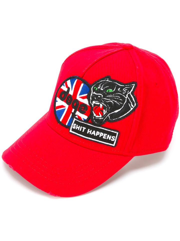 Dsquared2 Embroidered Cap, Men's, Red, Cotton