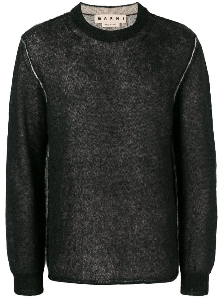 Marni Long-sleeve Fitted Sweater - Black