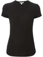 James Perse Sheer Slub Crew Neck Top, Women's, Size: 2, Black, Cotton