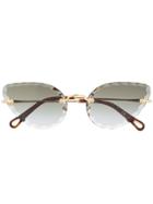 Chloé Eyewear Cat-eye Frame Sunglasses - Gold