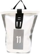 11 By Boris Bidjan Saberi Velocity Backpack, White, Leather/polyester