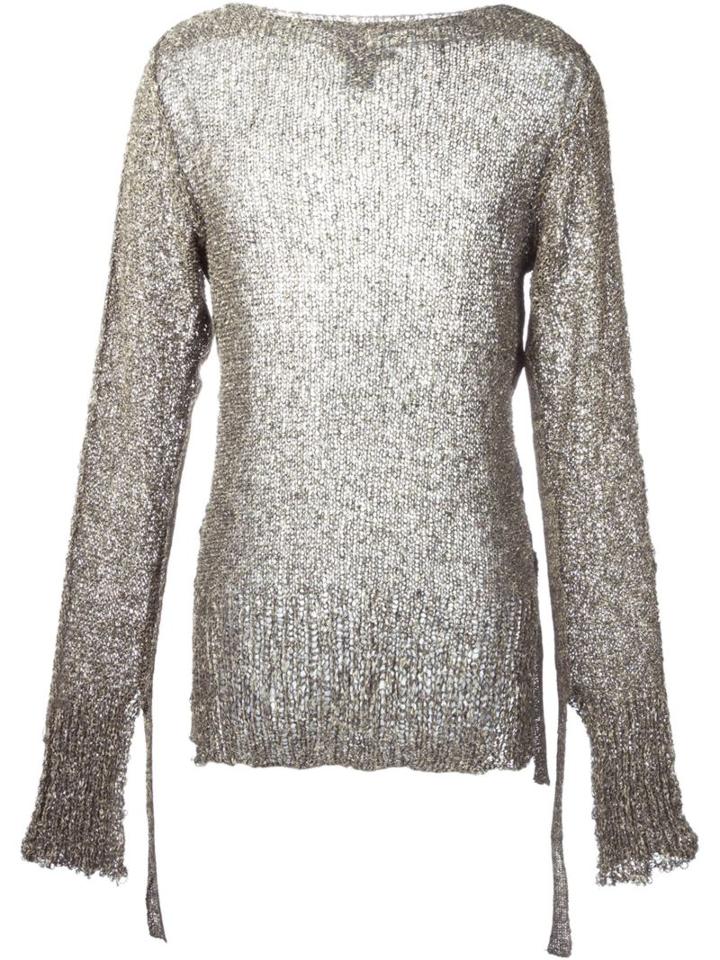 Cedric Jacquemyn Long-sleeved Sidetape Sweater, Men's, Size: Small, Nude/neutrals, Mohair