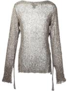 Cedric Jacquemyn Long-sleeved Sidetape Sweater, Men's, Size: Small, Nude/neutrals, Mohair